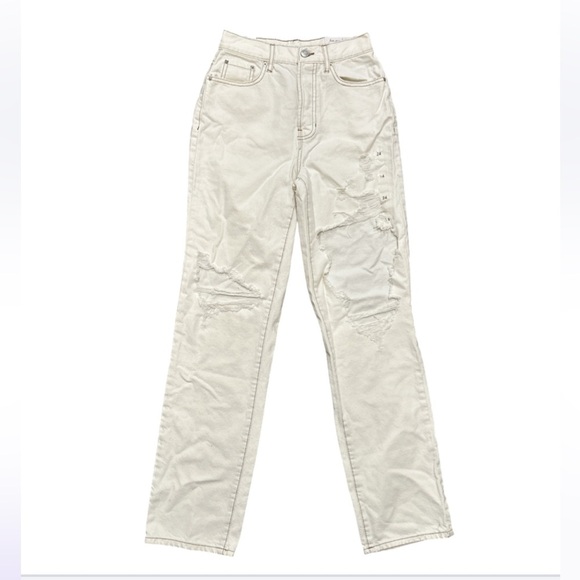 Pacsun White Distressed Dad Jeans – NWT – Size 24 - Picture 2 of 5